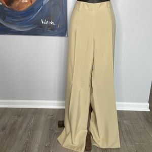 NWT Akris Bergdorf Goodman Gold 100% Silk Trousers Size 12